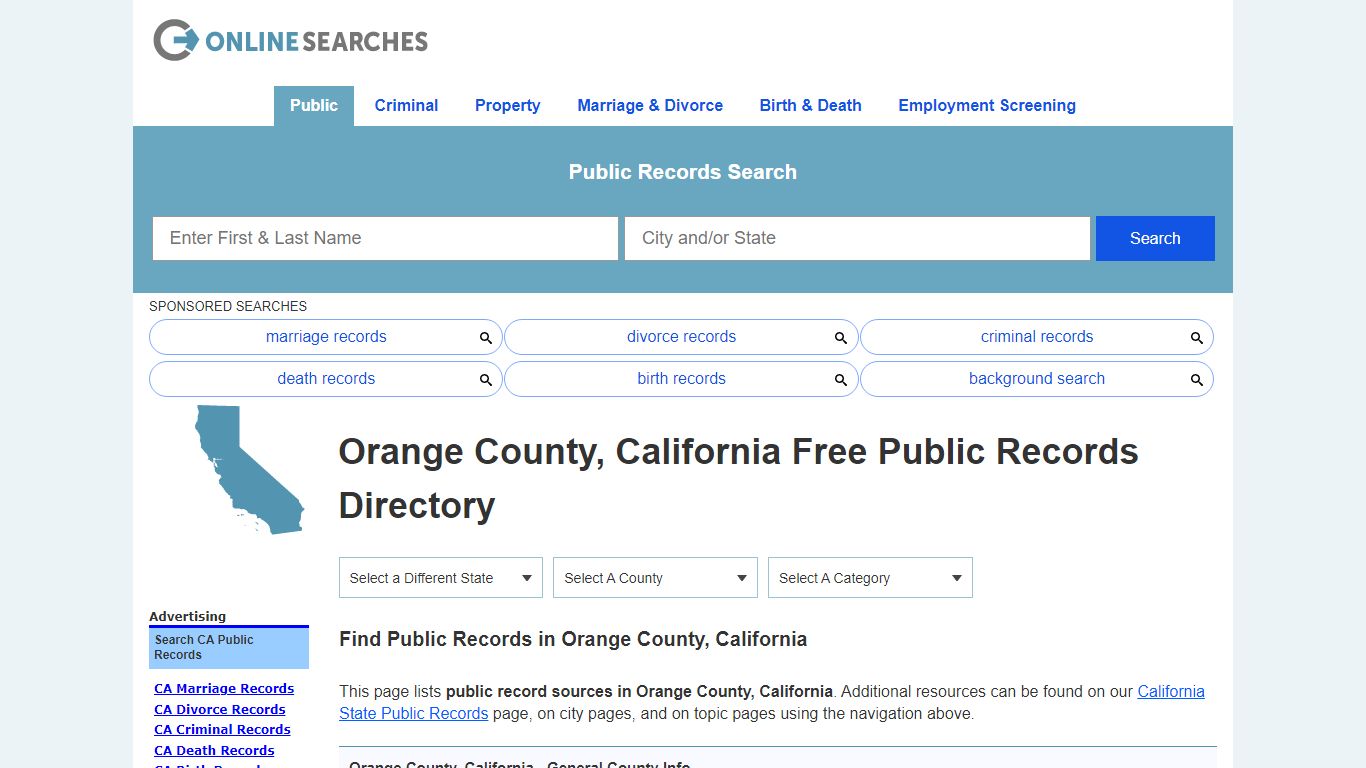 Orange County, California Free Public Records Directory